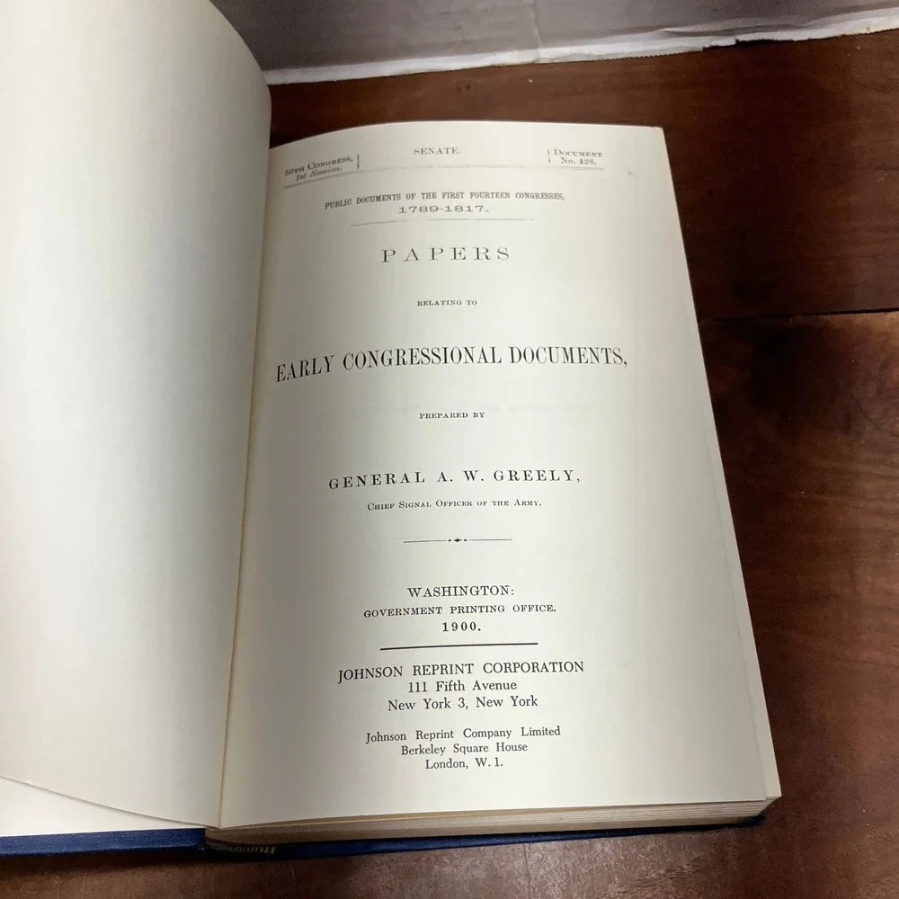 Public Documents 1789-1817 Greely 1963 Reprint Early Congressional Documents
